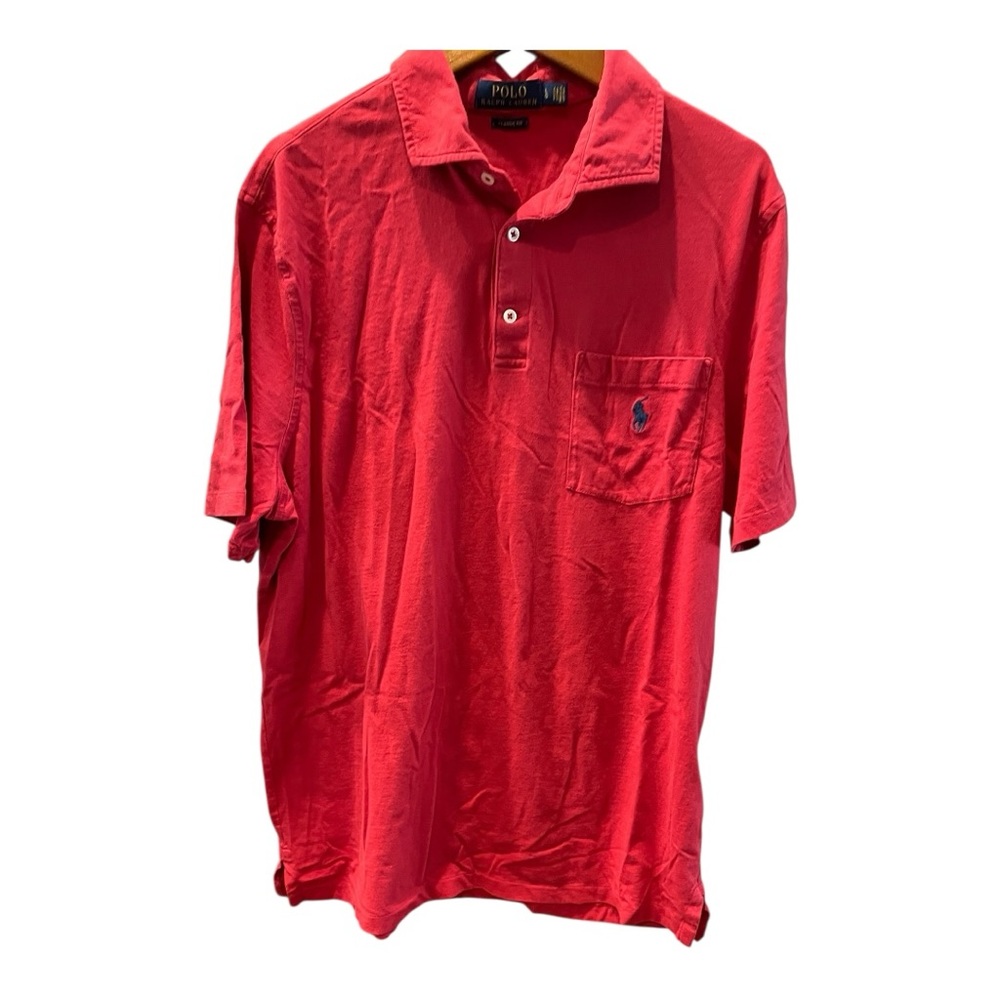 Polo Ralph Lauren Red Classic Fit Short‎ Sleeve Polo Shirt - Size L